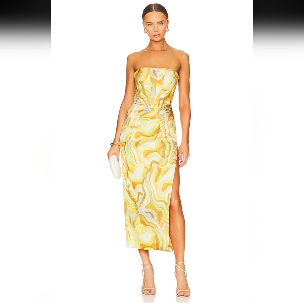 Bardot Tiani Dress Yellow Swirl